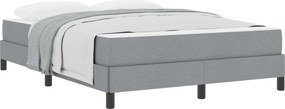 vidaXL Boxrugós ágy matracmal Világosszürke 140 x 200 cm szövet