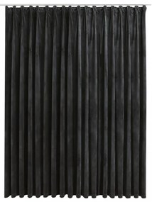 antracitszürke bársony sötétítőfüggöny kampókkal 290 x 245 cm