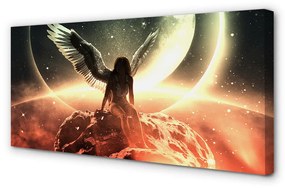Canvas képek Nő szárnyak meteorit hold 100x50 cm