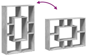 betonszürke szerelt fa könyvespolc 63 x 20 x 90 cm
