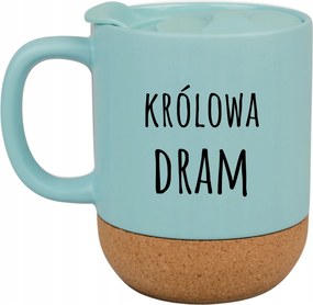 Kék Bögre Fedéllel És Parafa Aljjal Ajándék Dram Királynő