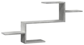 betonszürke szerelt fa fali polc 104 x 15 x 49 cm
