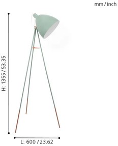 Eglo 49342 - DUNDEE állólámpa 1xE27/60W/230V