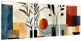Kép - Kubista vázák (órával) (90x30 cm)