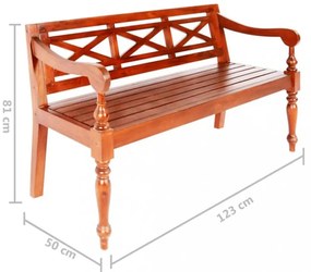 sötétbarna tömör mahagóni Batavia pad 123 cm