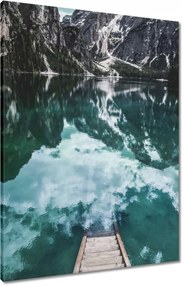 Vászonkép 60x80 Tó az Alpokban Hegyek