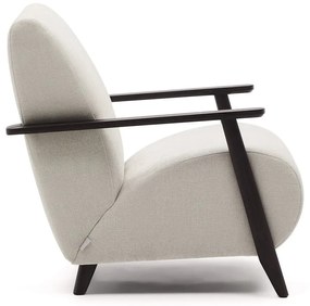 Bézs-krémszínű zsenília fotel Meghan – Kave Home