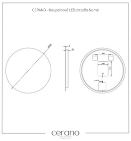 CERANO - LED fürdőszobai tükör Nome - Ø 60 cm