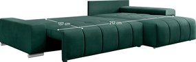 Univerzális ülőgarnitúra, smaragdzöld, VEZAN ROH