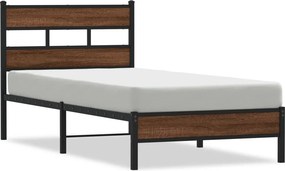 vidaXL barna tölgy színű szerelt fa ágykeret matrac nélkül 90x190 cm