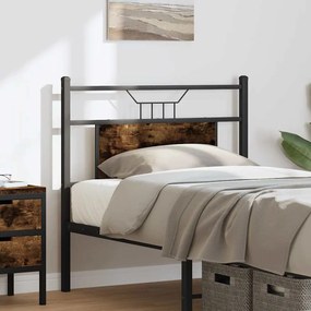 füstös tölgy színű szerelt fa és acél fejtámla 75 cm