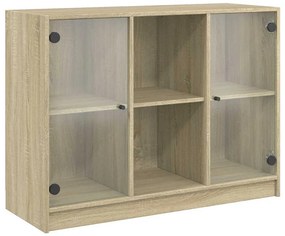 sonoma tölgy színű szerelt fa tálalóasztal 102x37x75,5 cm