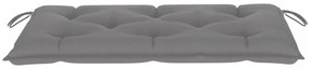tömör tíkfa kerti pad szürke párnával 112 cm
