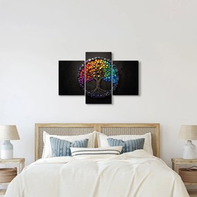 Kép – Fa színes szívekkel (90x60 cm)