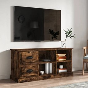 Füstös tölgyszínű szerelt fa TV-szekrény 102 x 35,5 x 47,5 cm