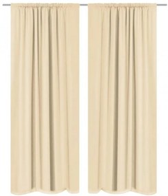 2 db bézs dupla rétegű sötétítőfüggöny 140 x 245 cm