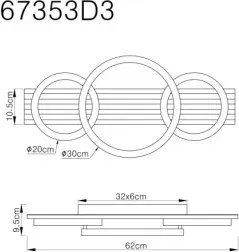 GLOBO 67353D3 ISHA Modern LED Mennyezeti Lámpa IP20