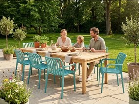 Műanyag szék TREGO kartámaszokkal, kék