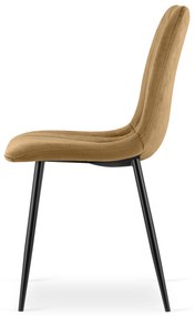 Barna bársony szék LAVA fekete lábakkal