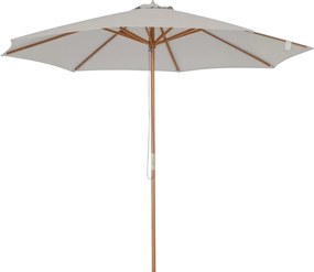 Outsunny Napernyő Ø 300 cm, UV védelemmel ellátott napernyő, fából készült erkélyi napernyő, stabil piaci napernyő, napvédelem a strandra, teraszra, k