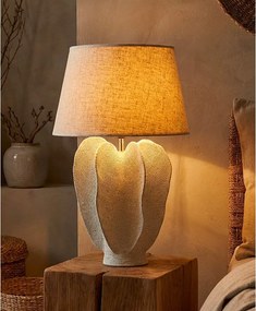 Krémszínű asztali lámpa textil búrával (magasság 63 cm) Ester – Mauro Ferretti
