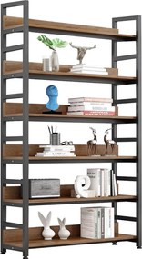 Polcállvány, sötét tölgy/fekete, JANEL TYP 2