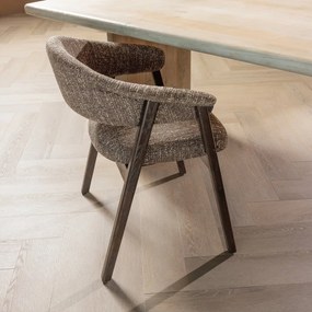 Barna kárpitozott karfás étkezőszék Tunar – WOOOD