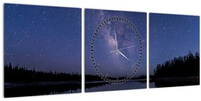 Az éjszakai égbolt képe (órával) (90x30 cm)
