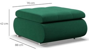 Tokio puff, bársony, zöld