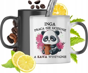 Mágikus bögre Inga számára Fekete matt nyomott mintával 330ml