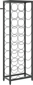 vidaXL fekete kovácsoltvas bortartó 27 palackhoz 34 x 18 x 100 cm