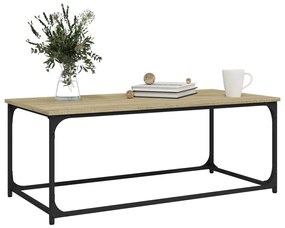 Sonoma tölgy szerelt fa és vas dohányzóasztal 102 x 50 x 40 cm