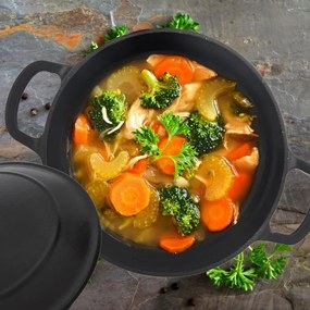 Indukciós tűzhelyhez alkalmas öntöttvas edény fedővel 3,3 l LITINA SMALT – Orion