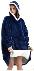 Ujjakkal és kapucnival ellátott takaró - Huggle Hoodie - blue