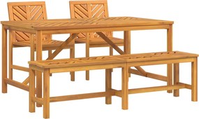 vidaXL Kert étkező szett 4 pcs Barna Tömör Akácfa