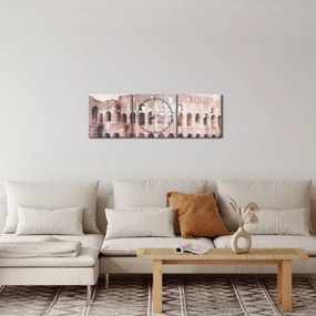 Kép - Vintage képeslap a városról N⁰2 (órával) (90x30 cm)