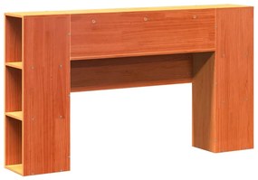 viaszbarna tömör fenyőfa fejtámla tárolóval 135 cm