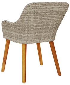 Kerti Székek párnákkal 2 db Világosszürke Poli Rattan