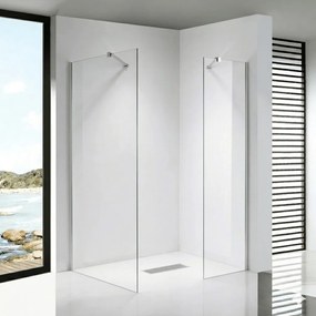 Stuxi Milano Easy Kombi Walk-in zuhanyfal, 80x80 cm, 8 mm vastag vízlepergető biztonsági üveggel, helytakarékos stabilizátorral
