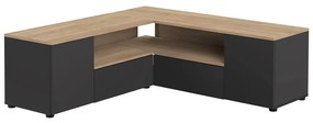 Fekete-natúr színű TV-állvány tölgyfa dekorral 130x46 cm Angle – TemaHome