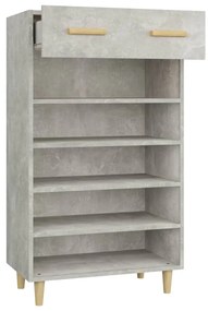 betonszürke szerelt fa cipőszekrény 60 x 35 x 105 cm