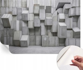 Öntapadós tapéta Divatos 3D fali ragasztó Beton tömbök 104x70 cm