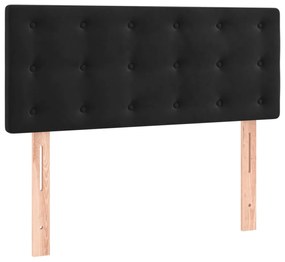 fekete bársony rugós ágy matraccal 90x190 cm