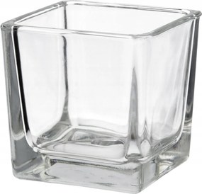Üveg gyertyatartó szögletes Gyertyatartó üveg kocka 8 cm Jmd Group