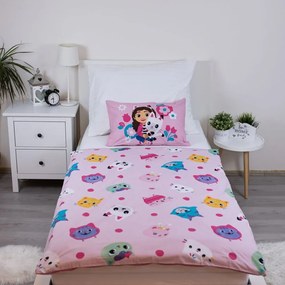 Rózsaszín pamut gyerek ágyneműhuzat babaágyhoz 100x135 cm Gabby's Dollhouse – Jerry Fabrics