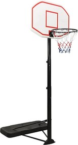 vidaXL fehér polietilén kosárlabda állvány 258-363 cm