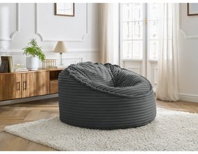 Sötétszürke kordbársony babzsákfotel Socrate – Bobochic Paris