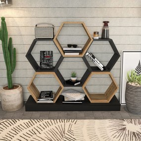 könyvespolc Cicek - Black, Oak