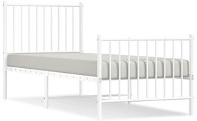 fehér fém ágykeret fej- és lábtámlával 80x200 cm