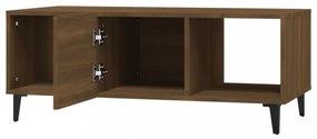 barna tölgy színű szerelt fa dohányzóasztal 102 x 50 x 40 cm